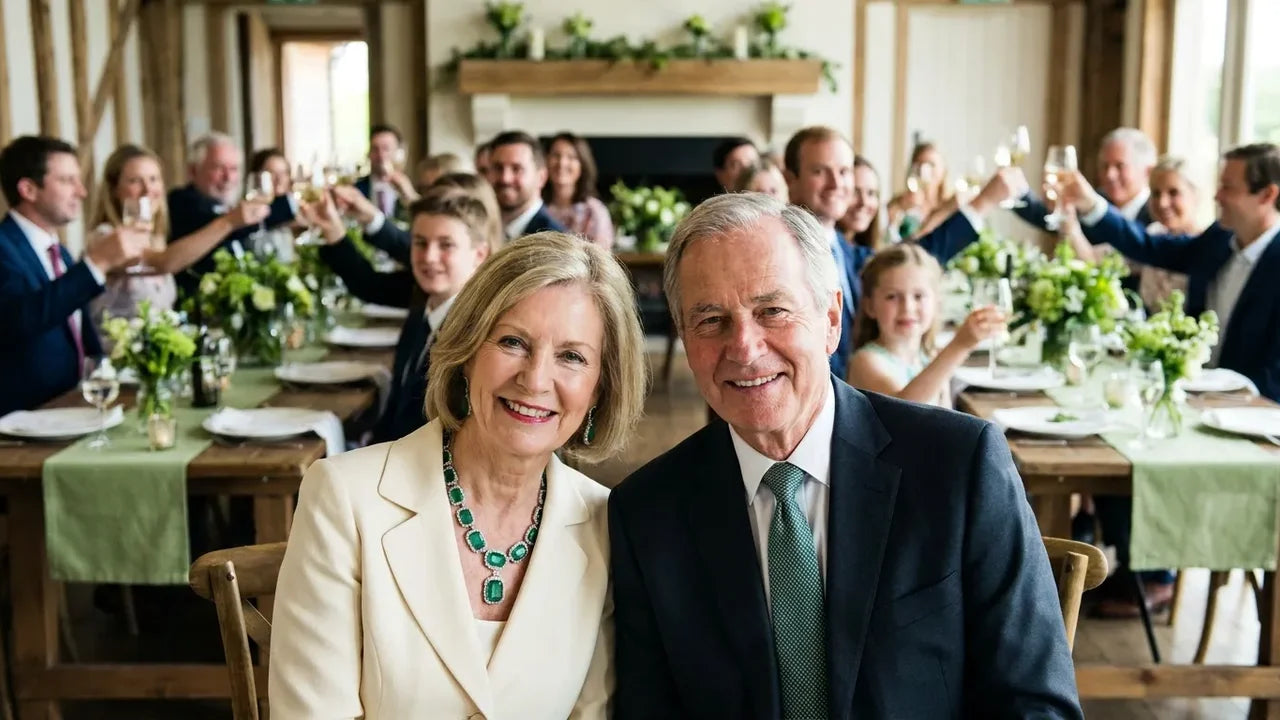 Fête de famille pour les noces d'émeraude, 40 ans de mariage