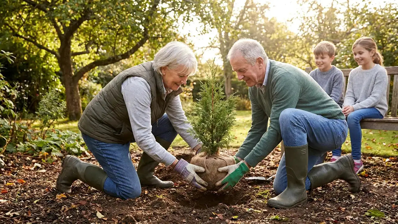 Plantation d'un cèdre pour les noces de cèdre, 49 ans de mariage