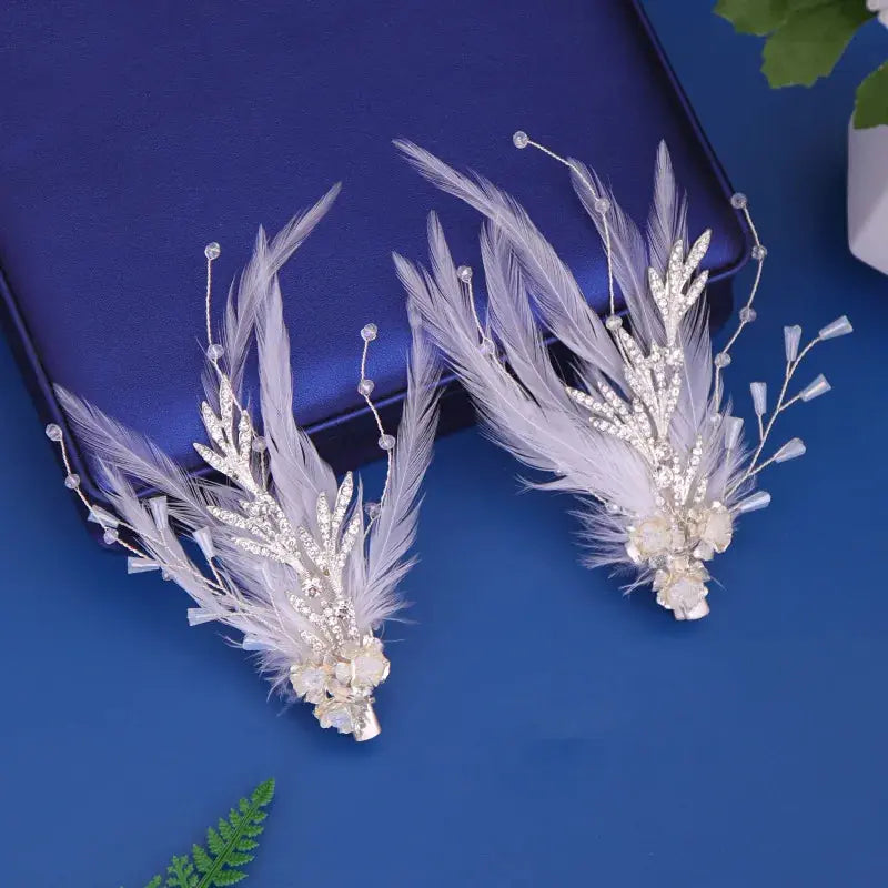 Bijou de Cheveux Mariée Plumes Angélique Style 4