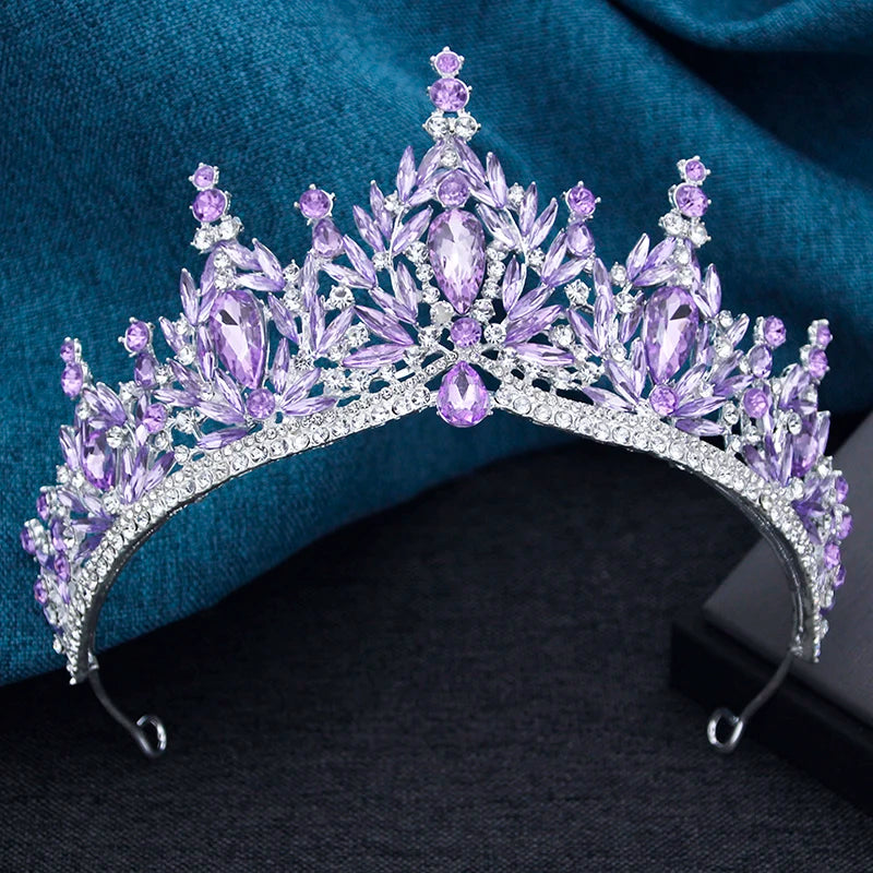 Couronne Mariage Baroque Isaure Argenté Violet