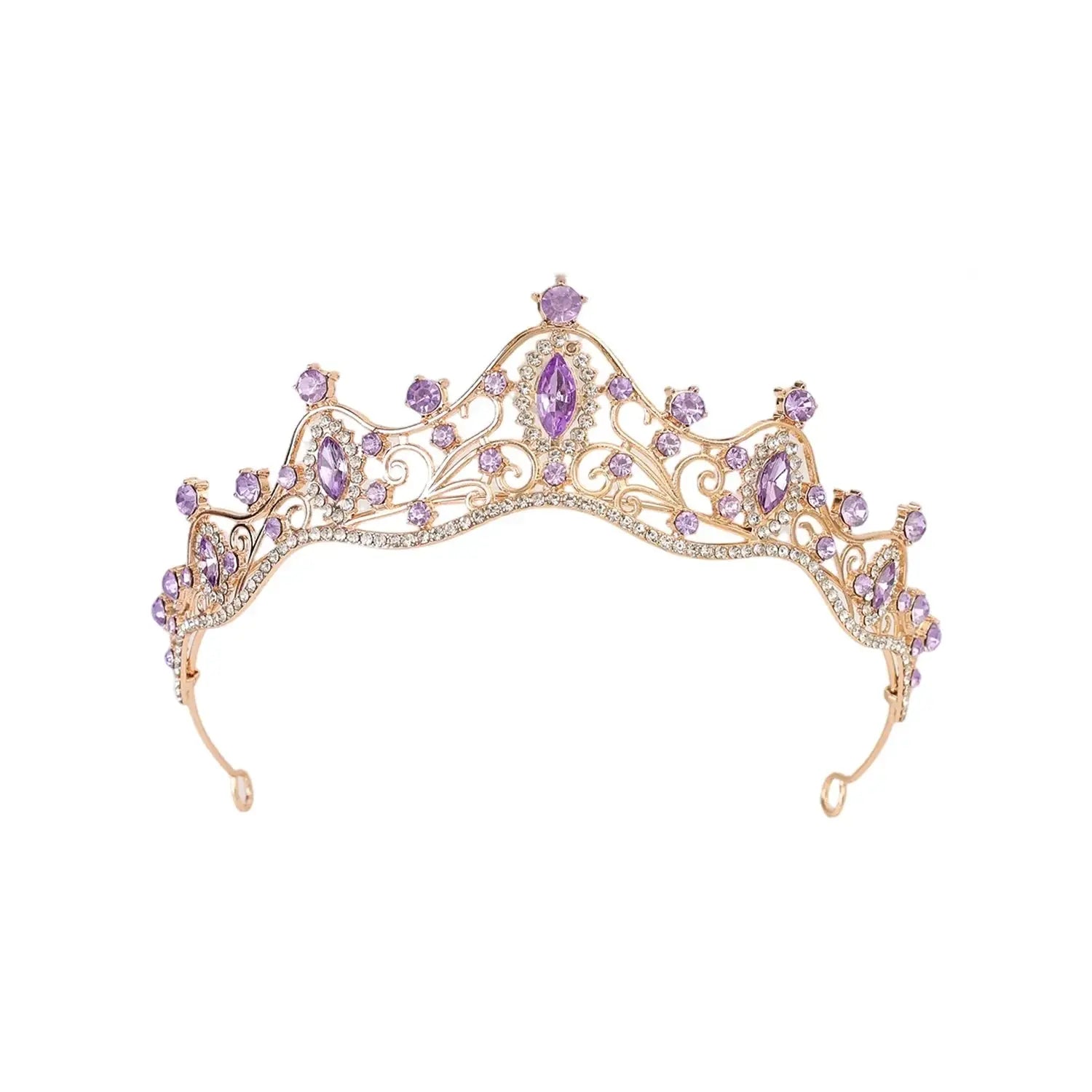 Diadème Mariage Albane Doré Améthyste