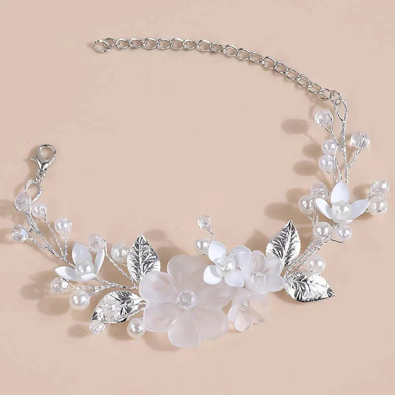 Bracelet Mariée Argent Laura, vue détaillée perles et finitions