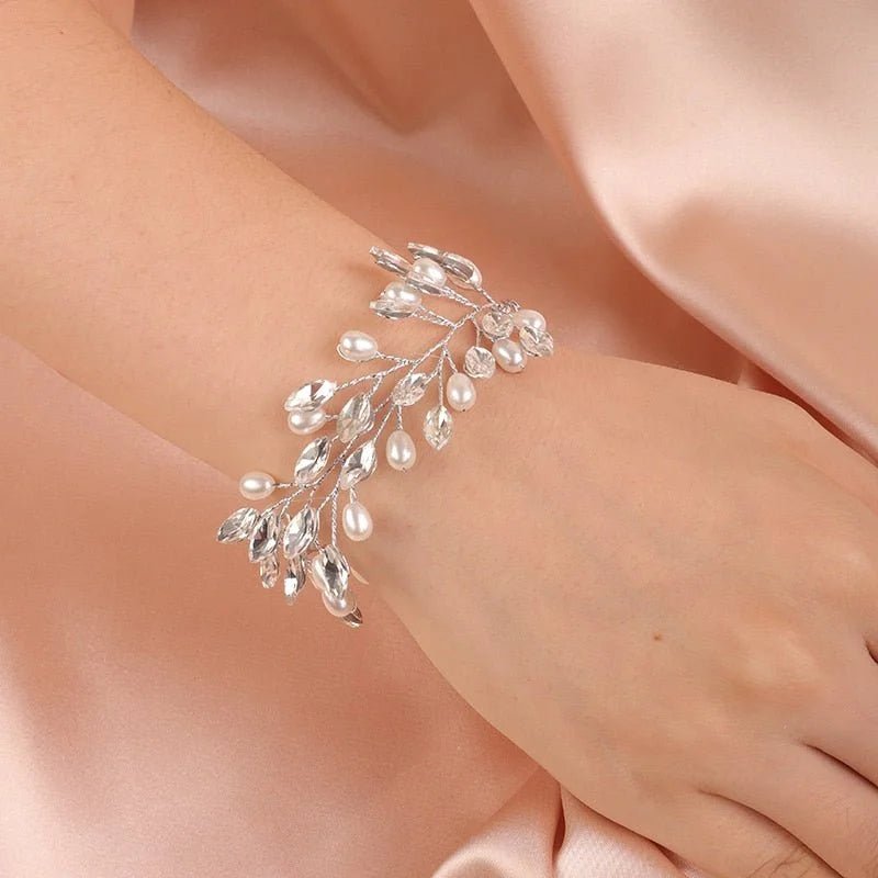 Bracelet perle strass mariage Argent - Vue principale