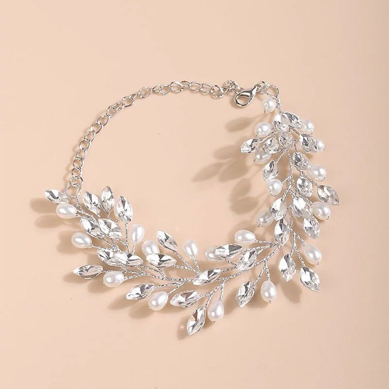 Bracelet perle strass mariage Argent - Vue de dos