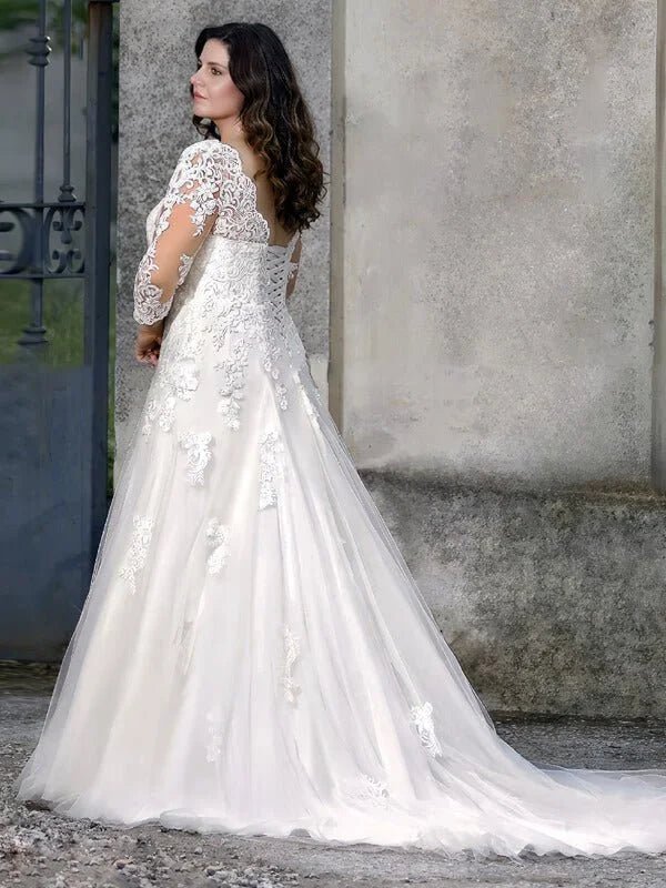 Dentelle Robe de Mariée pour Femme Ronde - Détail du tissu