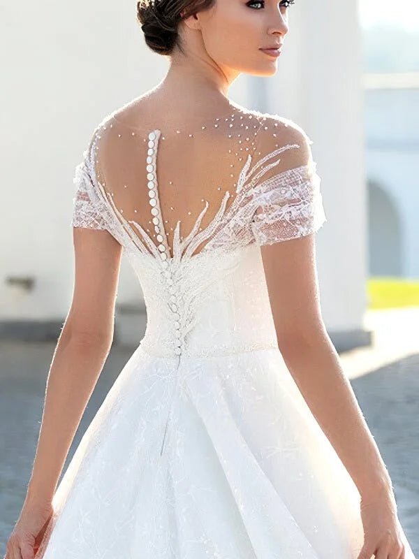 Robe de mariée féérique à paillettes - Détail du tissu