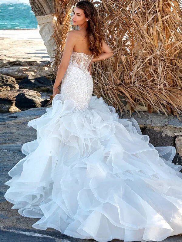 Robe Bustier Sirène Mariage - Détail du tissu