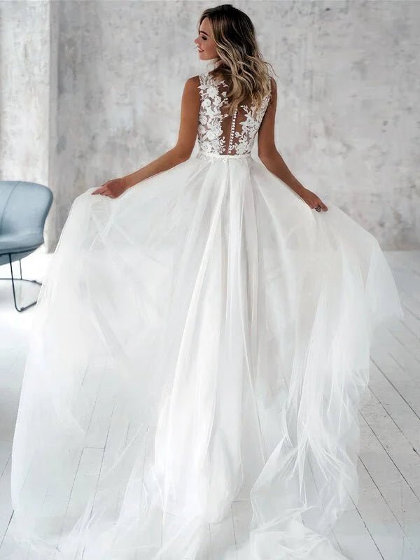 Robe de Mariée Moderne Blanche - Vue de dos