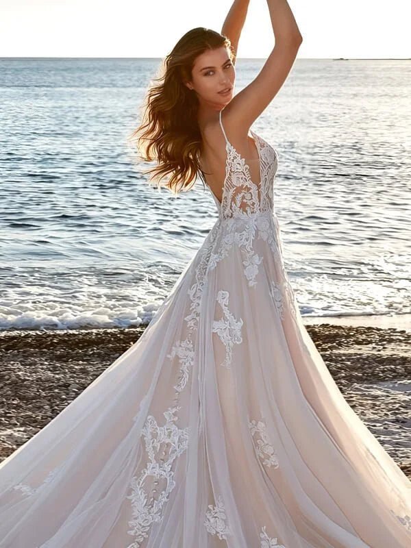 Robe de Mariée Bohème Chic Décontracté - Vue de côté