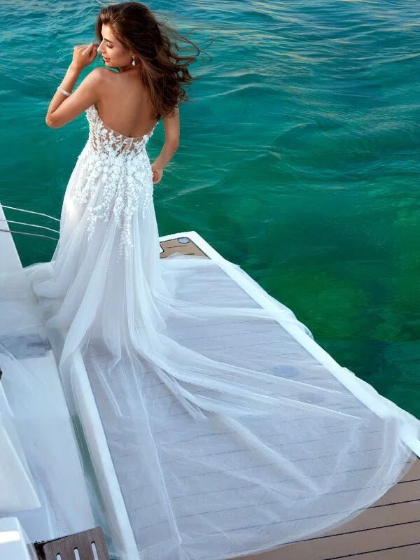 Robe Mariée Bohème Chic sans Bretelles