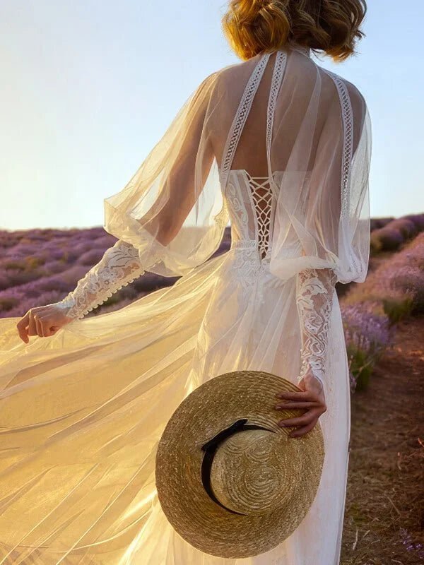Robe de Mariée Bohème Fendue - Détail du tissu