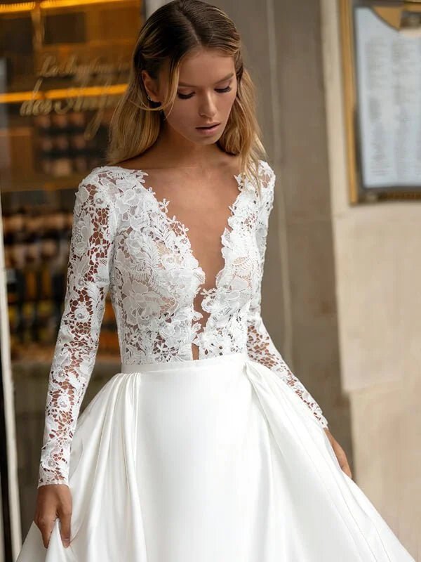 Robe de mariée bohème princesse - Détail du tissu