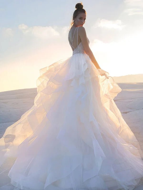 Robe de Mariée Bustier à Volants - Photo 5