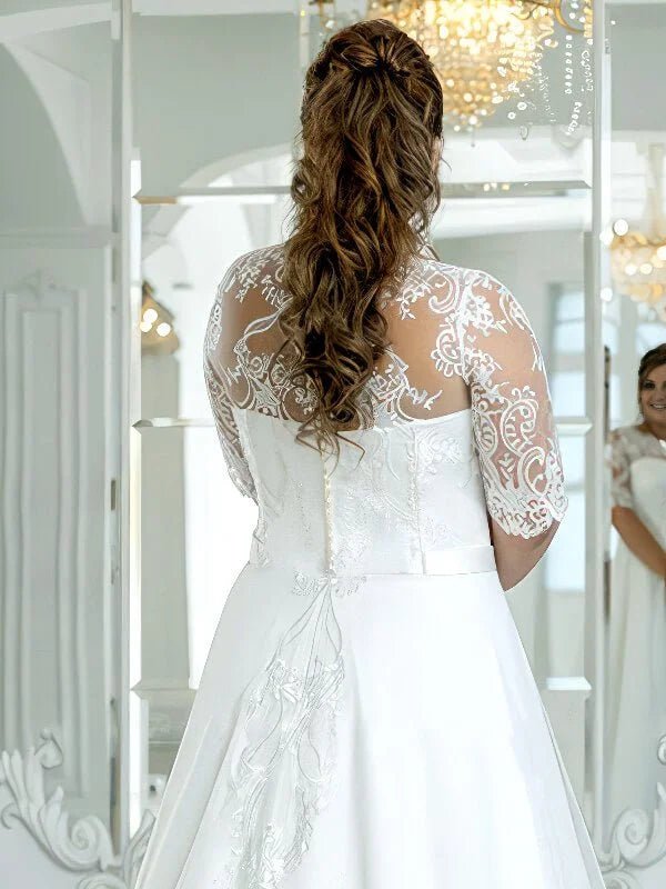 Robe de Mariée Femme Ronde Classique - Détail du tissu