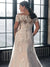 Robe de mariée femme ronde dentelle, vue de profil, silhouette et tombé du tissu