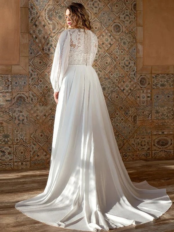 Robe de Mariée Femme Ronde pas Cher - Vue de côté