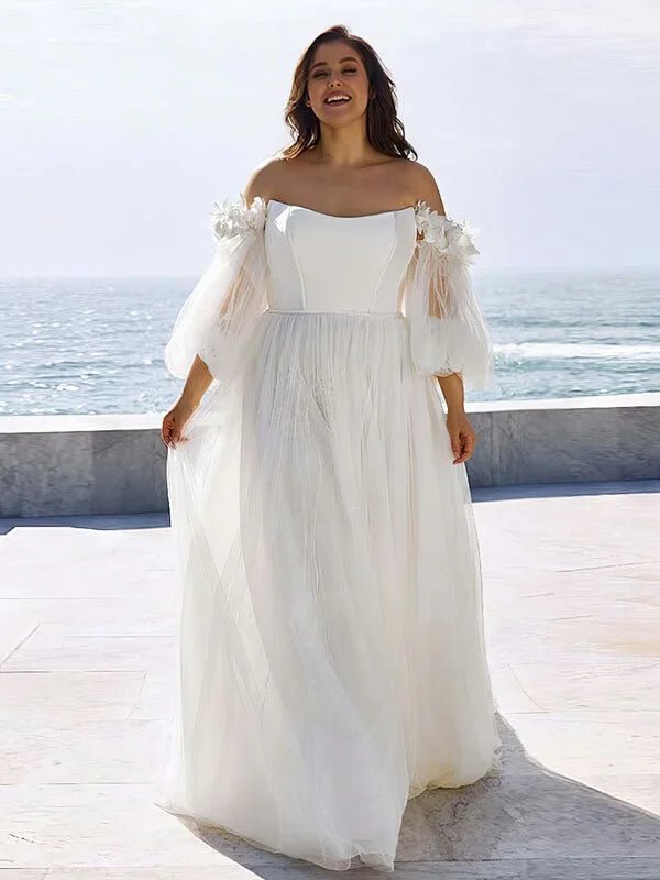 Robe de Mariée Fluide Femme Ronde