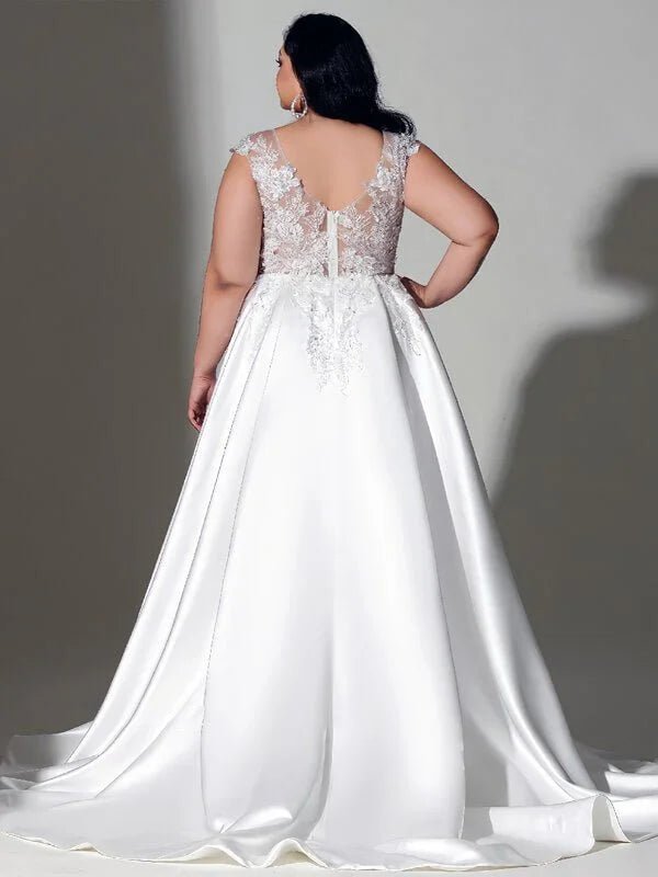 Robe de Mariée Grande Taille Élégance Satinée - Détail du tissu