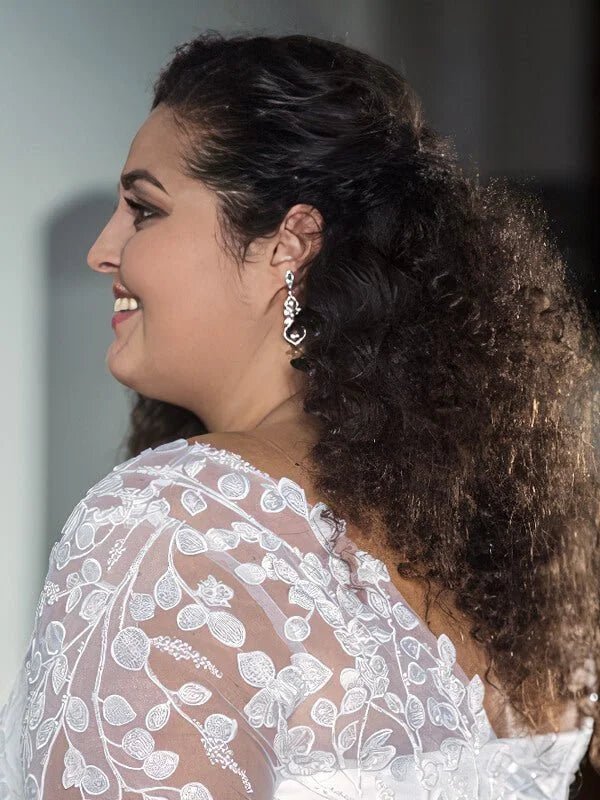 Robe de mariée Grande Taille Manches 3/4 - Détail du tissu