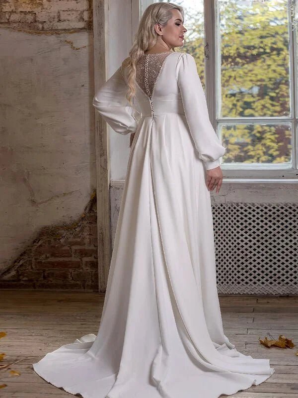 Robe de Mariée Grande Taille Mousseline