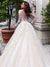 Robe de mariée manche longue, vue de côté, sur mesure du 32 au 42