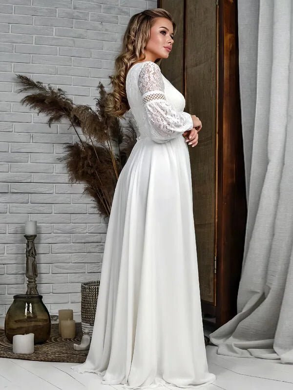 Robe de Mariée pas Cher Femme Ronde - Vue de côté