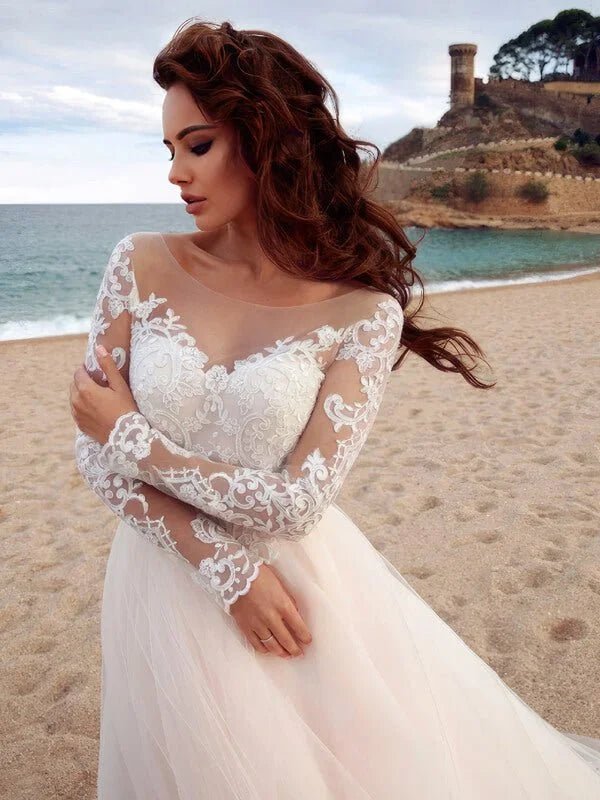 Robe de Mariée Champêtre Dentelle Romantique - Vue de dos
