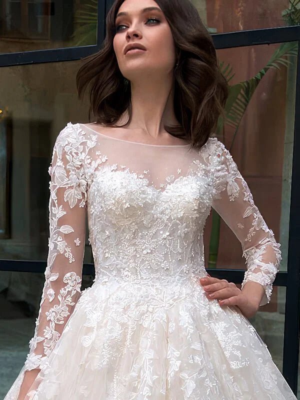 Robe de Mariée Princesse Brillante - Vue de dos