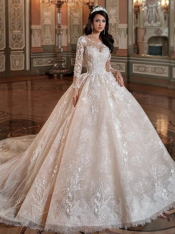 Robe de Mariée Princesse Manches Longues - Photo 5