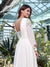 Robe de Mariée Champêtre Style Empire, vue de profil, silhouette et tombé du tissu