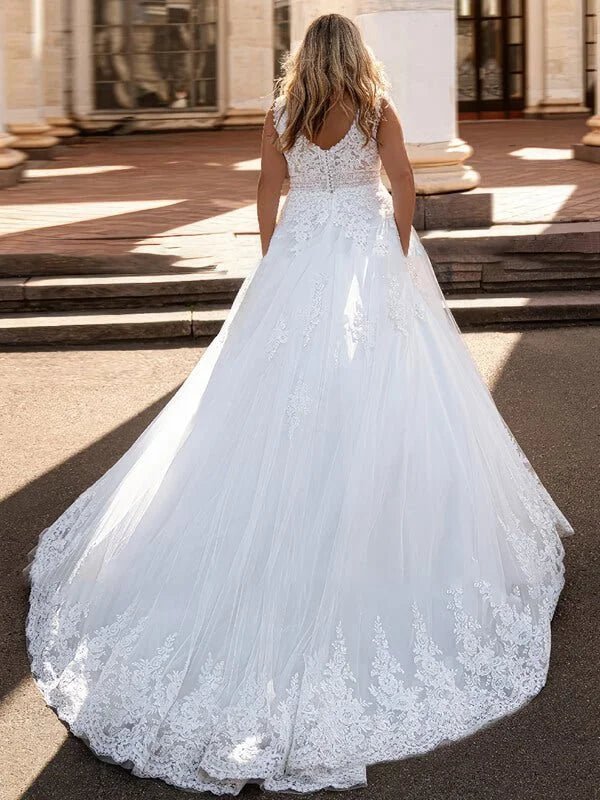 Robe Femme Ronde Mariage - Détail du tissu
