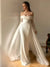 Robe de mariee fourreau vue de dos avec decollete plongeant et fines bretelles