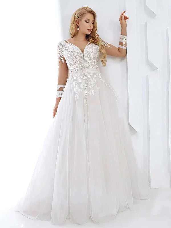 Robe Mariée Grande Taille Belgique, vue de face, robe de mariée élégante