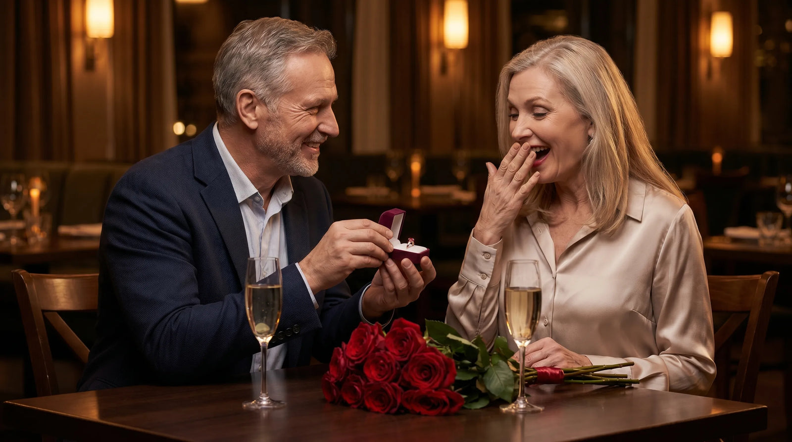 Bague ornée d'un rubis offerte pour les noces de rubis, 35 ans de mariage