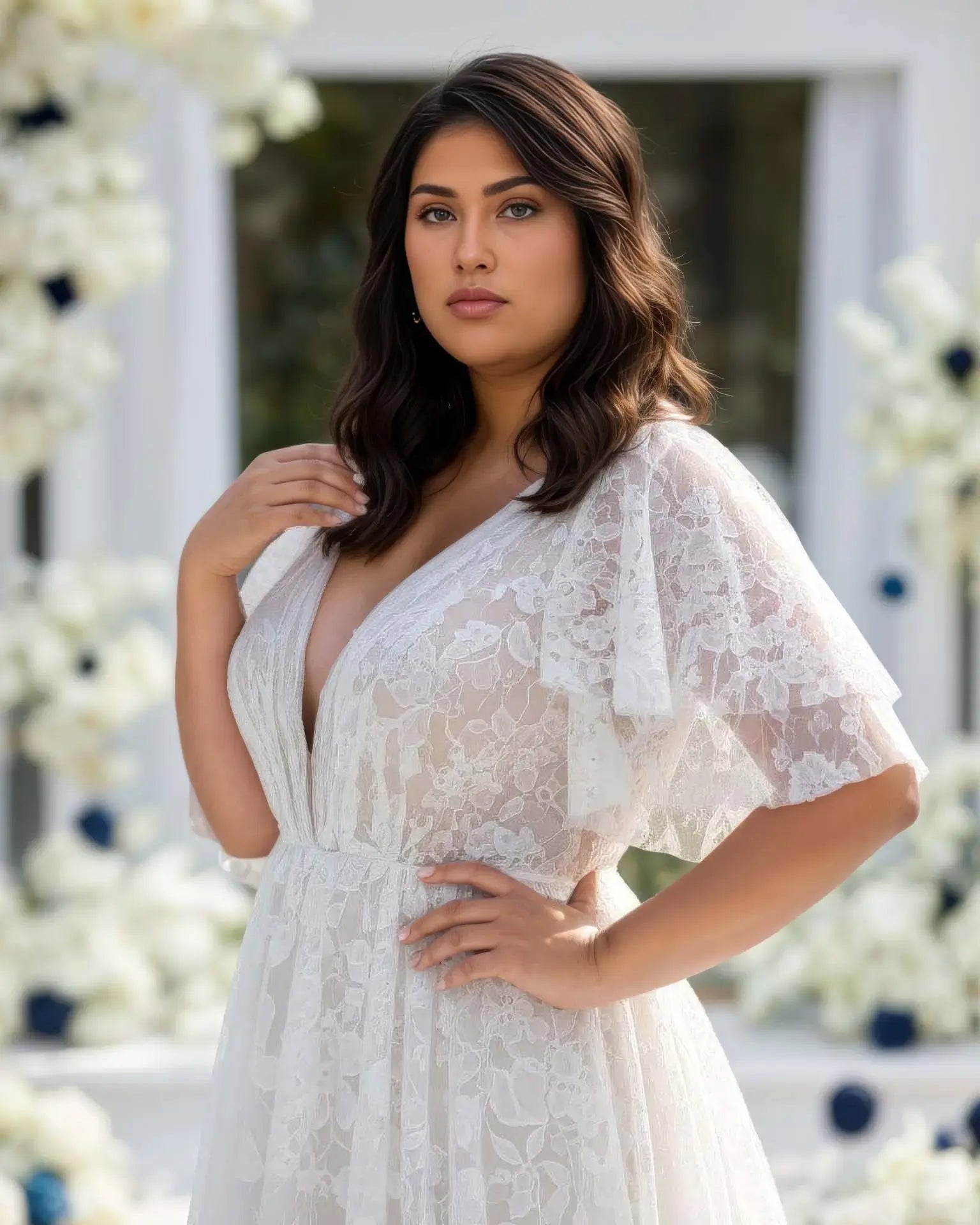 Robe de Mariée en Dentelle Curvy