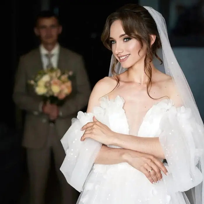 Robe de mariage à fleurs mobile