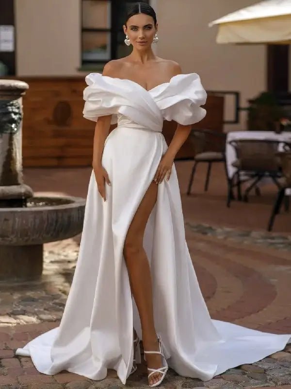 Robe de Mariée Fendue, vue de face, robe de mariée élégante