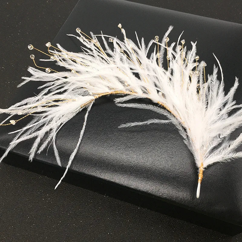 Bijou de Cheveux Mariée Plumes Angélique Style 1