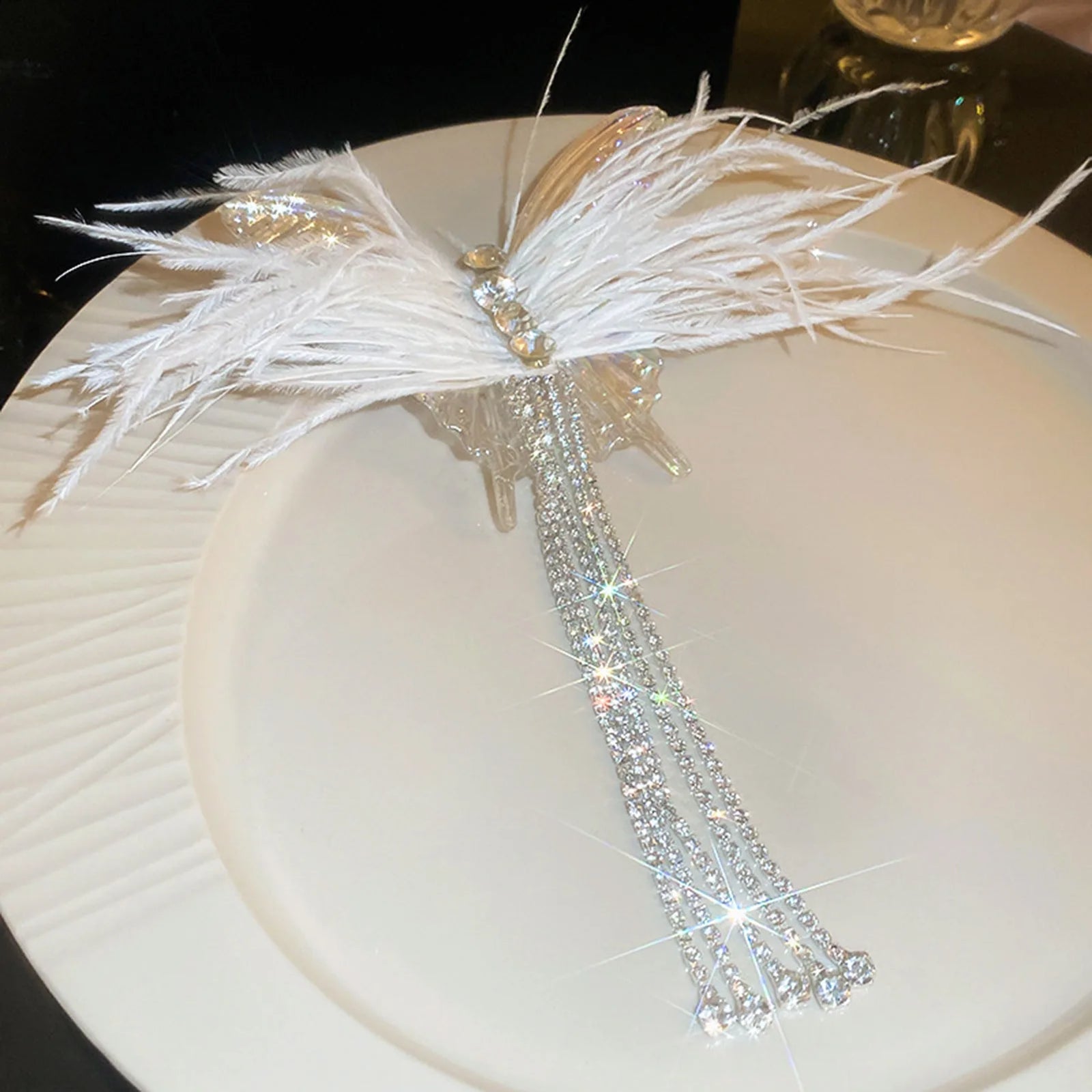 Bijou de Cheveux Mariée Plumes Angélique Style 5