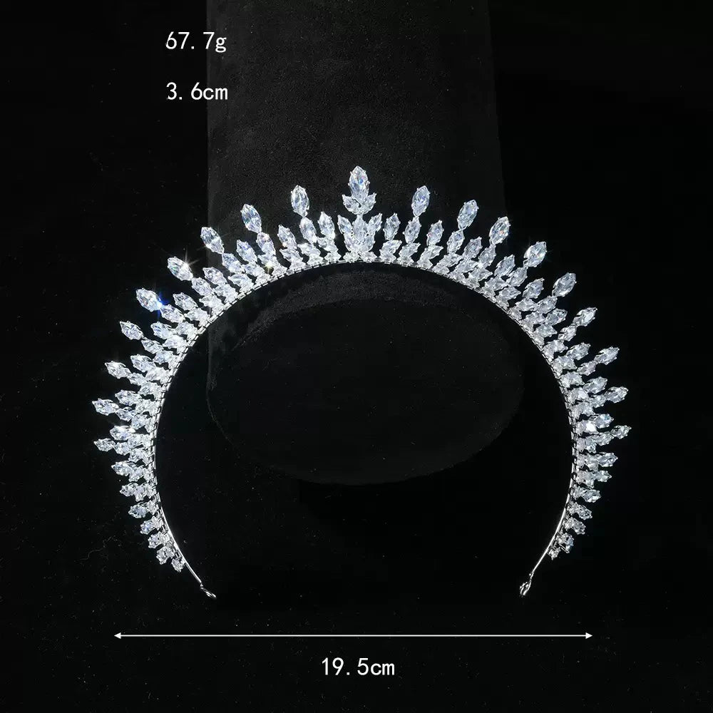 Diadème Mariage Rayons de Cristal : diadème de mariée en zircone cubique