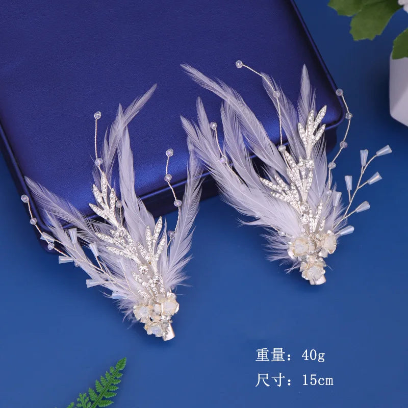 Bijou de Cheveux Mariée Plumes Angélique Style 4