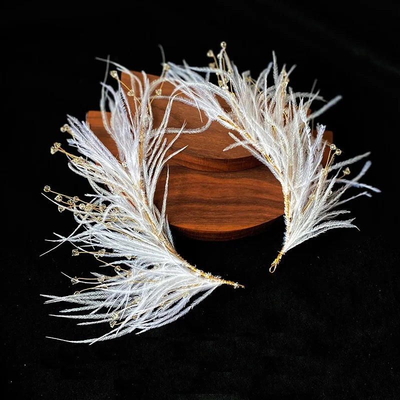 Bijou de Cheveux Mariée Plumes Angélique Style 2