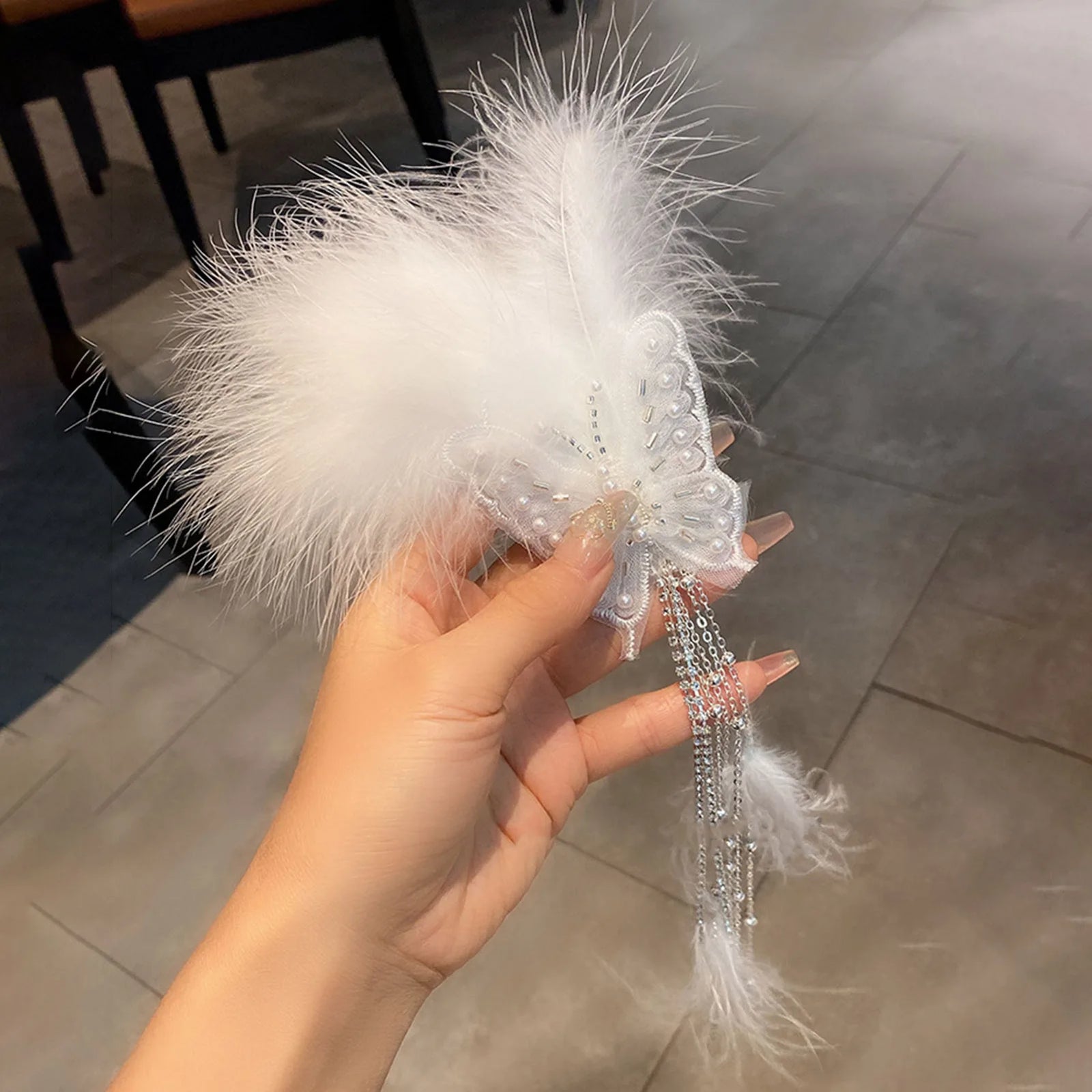 Bijou de Cheveux Mariée Plumes Angélique Style 6