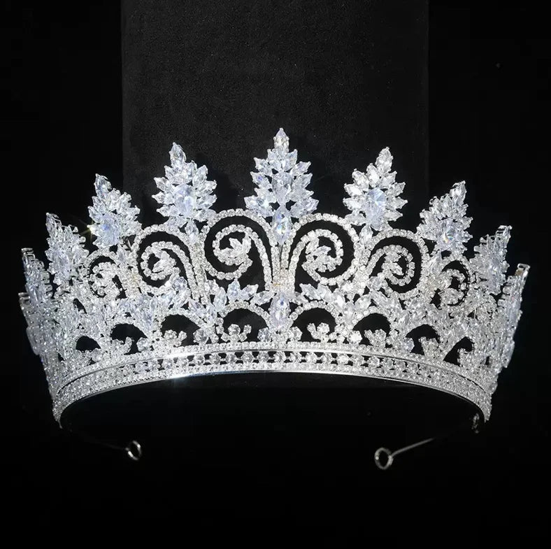 Diadème Mariage Volutes de Cristal : diadème de mariée en zircone cubique