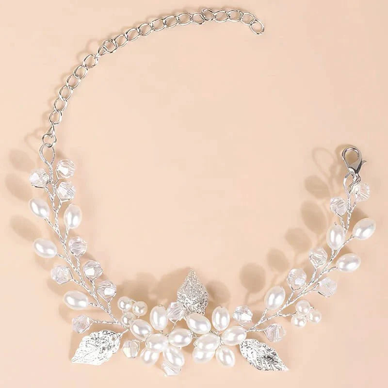 Bracelet de mariage Argent, vue détaillée perles et finitions