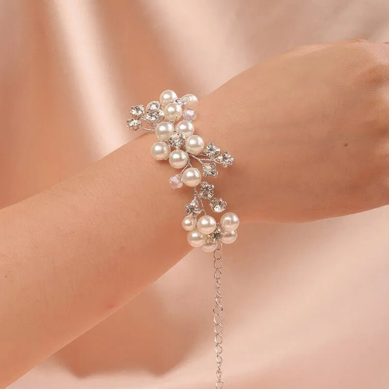 Bracelet mariée strass argent Aurélie