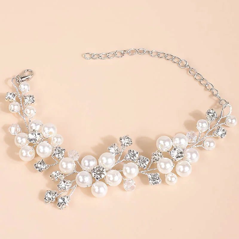 Bracelet mariage strass argent Aurélie