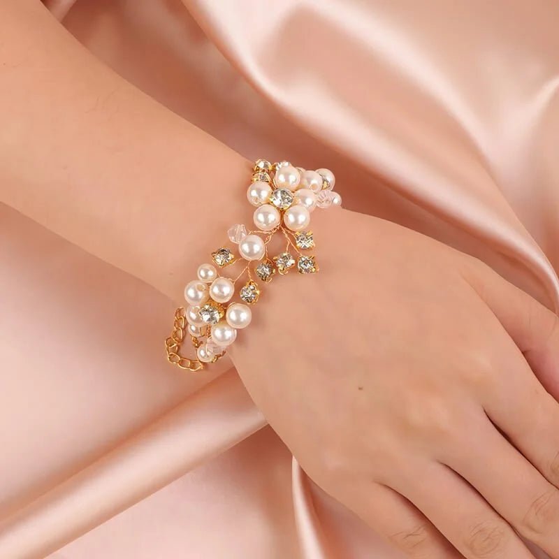 Bracelet mariée strass or Aurélie