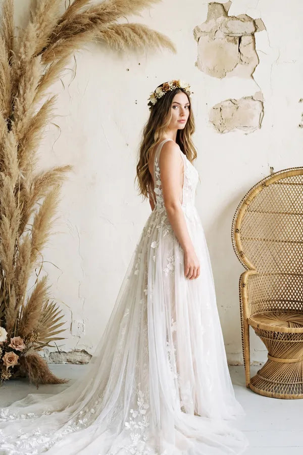 Robe de mariée bohème en dentelle