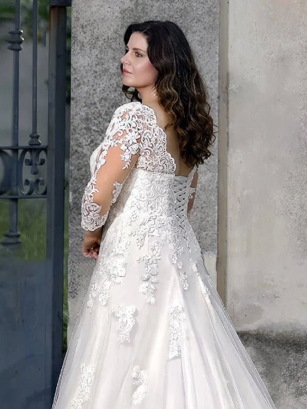 Dentelle Robe de Mariée pour Femme Ronde